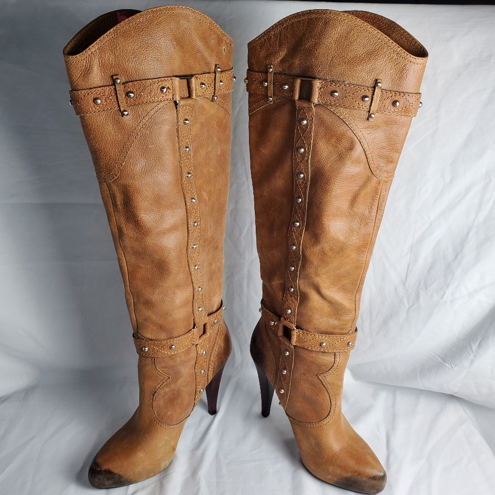 Gianni Bini Womens High Heeled Tassle Boots 8M - Picture 2 of 11